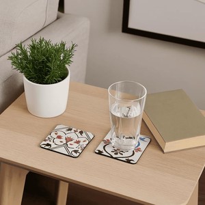 Sous-verres artisanaux en bois de frêne, découpe laser, motif floral, vente en gros, Moradabad - Product Image 4