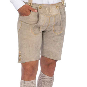 Pantalones Cortos de Cuero Premium para Hombre, Estilo Bávaro Alpino, Bordados, Clásicos, Tejidos, Sólidos, Casuales, Venta al Por Mayor - Product Image 3