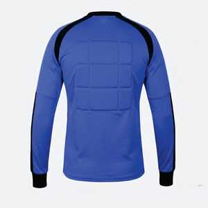 Camiseta de Portero de Fútbol Acolchada de Manga Larga Amarilla para Hombre, Cuello Redondo, Manga Completa, Ropa Deportiva de Poliéster - Product Image 4
