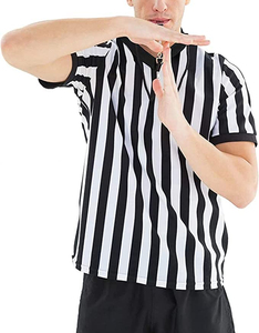 <b>Referee</b> Jersey Unisex Football <b>Referee</b> Jersey Wholesale Short Sleeves Knitted Shirt Oversized Fit with Letter Pattern - Product Image 1