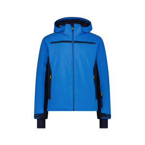 Veste de ski à capuche imprimée pour homme avec fermeture éclair, imperméable 10 000 mm, en polyester 220 g, color block, chaude, respirante, pour l'hiver et les activités de plein air - Product Image 2