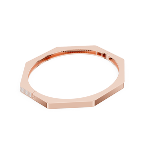 10K <b>Rose</b> <b>Gold</b> Plated Lab Grown Diamond Minimalist Diamond Cuff Bracelet in <b>Rose</b> <b>Gold</b> Slim Pave Set Luxury <b>Bangle</b> for Women - Product Image 4