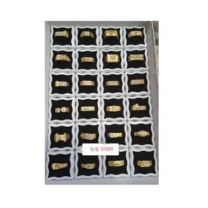 Gentlemen Mikro-Seiden-Ring-Set neuestes modedesign mit vergoldetem kundenspezifischem Muster handgefertigt von Exporteurs zu verkaufen