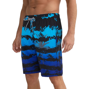 Wholesale <b>Men's</b> Beach Wear Shorts 4 Way Stretchable Elastic Drawstring Waist Adult's Swimming <b>Trunk</b> Shorts With Customized Logo - Product Image 1