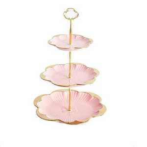 Designer Metal Pedestal Fruit Bowl Leaf <b>Edge</b> Decorative Serving Tray Centerpiece Display Stand for Dining Table Decor - Product Image 4