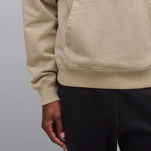 Sweat à capuche décontracté pour homme, coupe ample moderne, épaules tombantes, couleur unie pour un look stylé, matière douce avec logo personnalisé - Product Image 3