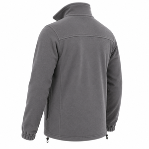 Chaqueta de Forro Polar Personalizada para Hombre, con Cierre Completo, Cuello Alto, Bolsillos con Cremallera, Abrigo Cálido para Invierno, Tono Neutro, Chaqueta de Forro Polar Personalizada - Product Image 4