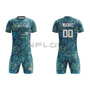 Conjunto de Camiseta de Fútbol Personalizada al por Mayor, Diseño a Cuadros/Puntos, Secado Rápido, Transpirable, Calidad Premium, Multicolor, Manga Corta - Product Image 1
