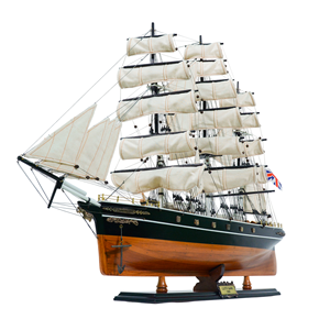 T123C - Maquette de bateau en bois Cutty Sark, voiles courbées, peinte à la main, décoration antique, objet de collection pour table, décoration d'intérieur - Product Image 2