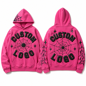 Sudadera con Capucha y Cremallera para Hombre, Diseño de Araña, con Pedrería VVS, 450 Gsm, Fabricación OEM Personalizada - Product Image 4