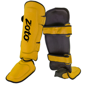Protège-tibias ZOTO durables en cuir personnalisé pour le MMA, la boxe et le kickboxing – Équipement de protection pour le sparring et les arts martiaux - Product Image 6