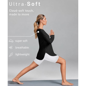 Camiseta deportiva de manga larga para mujer, camiseta de gimnasio ultrasuave, camiseta deportiva elástica para correr, entrenar y hacer yoga - Product Image 5