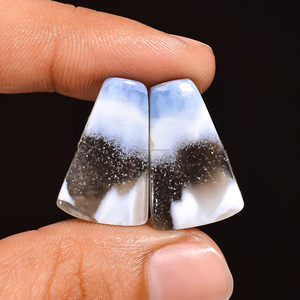 Cabujón de ópalo azul Owhyee Natural de alta calidad, fabricación de joyas, piedras preciosas con forma de abanico, bonitas piedras preciosas sueltas a la venta - Product Image 2