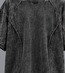 T-shirt rose uni surdimensionné pour homme, manches courtes, col rond, design superposé, style streetwear - Product Image 5