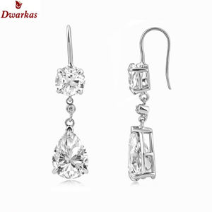 ต่างหูแฟชั่นสวยหรู เงินแท้ 925 ประดับไวท์โทแพซและเพชร CZ หลายเม็ด สำหรับสุภาพสตรีและเด็กผู้หญิง ขายส่งจากโรงงาน - Product Image 1