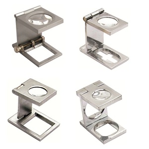Loupe pliante en aluminium JIPSY 10X avec tissu de test en lin et compteur de fils pour la confection de vêtements et la pose de bijoux - Product Image 4