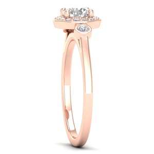 Anillos de compromiso de moissanita de 0.66 quilates con corte redondo de lujo REYES para mujer, clásicos de oro macizo de 14K, regalo de compromiso, joyería fina - Product Image 3