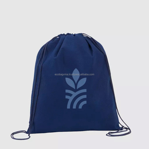 Customized Eco-friendly Reusable Non PP Woven Draw <b>String</b> <b>Bag</b> Made in VietNam With Zipper Pocket Full Color Cinch Backpack Recyc - Product Image 2