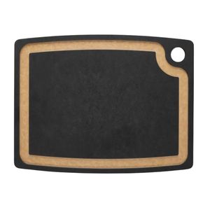 Tabla de cortar de cocina marrón natural con ranura para jugos y orificio para colgar, para preparar carne, verduras, frutas y alimentos. - Product Image 1