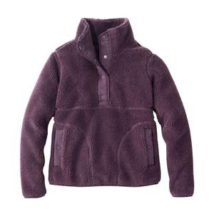 Chaqueta de Forro Polar Morado para Mujer, Cuello Alto, Transpirable, Cálida para Invierno, Diseño de Logotipo Personalizado - Product Image 3