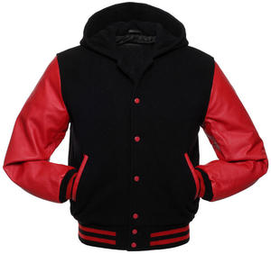 Chaqueta Varsity de Béisbol para Hombre, al por Mayor, con Mangas de Cuero Vacuno Bordado - Product Image 4