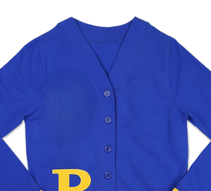 เสื้อสเวตเตอร์ปักโลโก้แบบใหม่ สั่งทำสีและขนาดได้ แขนยาว สำหรับชมรมนักเรียนชายหญิง  ผ้าขนสัตว์/อะคริลิก กระดุมหุ้มผ้า - Product Image 2