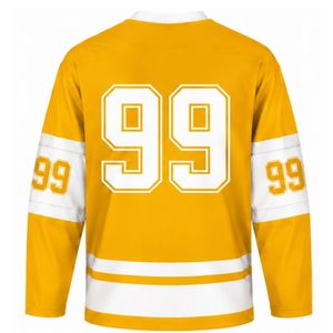 Men Yellow Sublimated Ice Hockey Set Jersey Shorts Polyester Striped Performance <b>Athletic</b> Uniform Sports Training Clothing - Product Image 5
