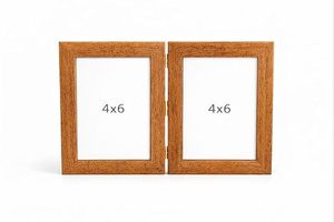 Cadre photo double en bois, chêne naturel, 8x10, écologique, imprimé UV, 1 couleur, rectangulaire, rustique, décoration de bureau à domicile, cadeau - Product Image 5