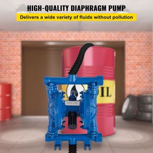 Pompa a Doppio Diaframma in Ghisa Azionata ad Aria per Lavorazione del Petrolio, Ingresso/Uscita 1/2 Pollici, 3 GPM Max, 90 PSI, Diaframma in Nitrile - Product Image 2