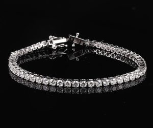 Pulsera de tenis de oro blanco de 14K, pulsera de diamantes cultivados en laboratorio de corte redondo de 2.80 MM, mayorista de joyería de diamantes cultivados en laboratorio en India - Product Image 2
