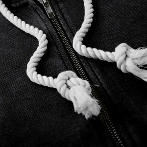 Sweat à capuche zippé pour homme, style vintage, avec broderie personnalisée, manches amovibles, nouveau style. - Product Image 4