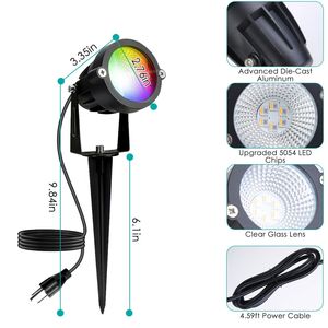Set di 4 Luci LED RGBW Impermeabili IP65 con Telecomando, 16 Colori Cangianti, Faretto da Giardino - Product Image 2