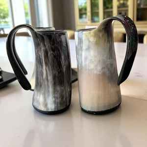 Natural Buffalo Horn Viking Drinking Beer <b>Mug</b> Eco-Friendly Durable <b>Large</b> Capacity Hand Grip Best Selling Home Use - Product Image 3