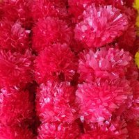 Karangan Bunga Marigold Diwali Panjang dari Plastik, Bunga Buatan Tangan India untuk Pooja, Pesta Pernikahan, Hari Natal, Hari Valentine, Tahun Baru