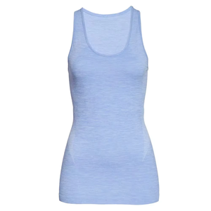 Women Solid Color Scoop Neck Knitted Tank Top Spandex Polyester Sporty Style Regular Length Breathable - Product Image 6