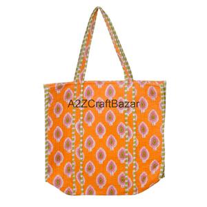 Eco-Friendly Women's Striped Cotton Quilted <b>Large</b> <b>Beach</b> Tote <b>Bag</b> Bohemian Shoulder <b>Bag</b> Multi Colour Everyday Shopping - Product Image 4