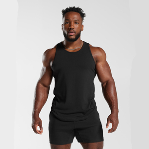 Débardeur de musculation respirant en coton tricoté 100% sans manches, col rond, séchage rapide, pour entraînement sportif et fitness - Product Image 1