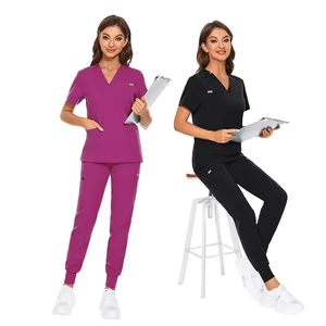 Conjuntos de Uniformes Médicos Premium para Mujer, Personalizables, Uniforme de Enfermera de Hospital, Top con Cuello en V, Pantalones Jogger, Ropa de Trabajo para Doctoras y Enfermeras - Product Image 3