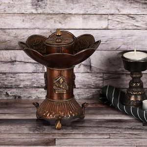Brass Antique Finish Tibetan Style Lotus <b>Incense</b> Stick Holder Handmade Brass Agarbatti Holder Home Decor Meditation - Product Image 6