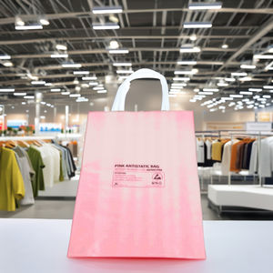 Sacs à fermeture éclair antistatiques ESD en LDPE rose pour le tri et l'emballage électronique avec impression en gravure personnalisée - Product Image 1