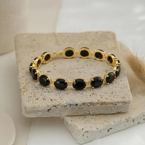 Black Onyx Stone Charm <b>Bracelet</b> for Women 925 Sterling Silver Elegant Luxury <b>Gemstone</b> Fine Jewelry - Product Image 4