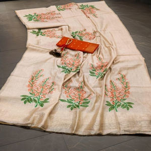 Seda Muga tradicional india con Saree de tejido floral Fabricante y proveedor de Surat a tarifa completa de Surat - Product Image 1