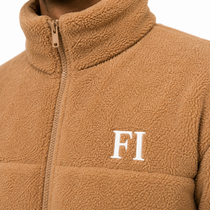 Custom Sherpa Fleece Puffer Men's Jackets <b>Winter</b> Zip Up Thermal Fleece Boxy <b>Thick</b> Streetwear Funnel Neck Puffer Wholesale <b>Coat</b> - Product Image 5