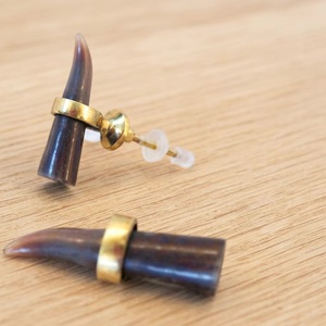 Novelty Shape Brass Cabinet Knob Buffalo Horn Style Handle Drawer <b>Door</b> Pull Eclectic Design Furniture Hardware - Product Image 4