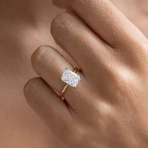 Anillo de Compromiso de Lujo VVS Diam, Plata de Ley S925, Corte Radiante, Diamante Cultivado en Laboratorio de 2 Quilates, Joyería de Boda Solitario - Product Image 4
