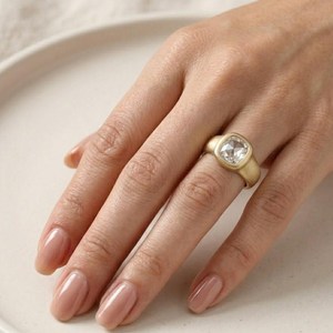Fine DEF Color VSVVS Clarity IGI Certified <b>Cushion</b> Rose Cut Lab Diamond 10K 14K 18K Solid Gold Bezel Engagement <b>Ring</b> Signet <b>Ring</b> - Product Image 5