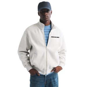 Custom <b>Men</b> <b>White</b> Full Zip <b>Sweatshirt</b> Jacket Prime Streetwear Track Top OEM Private Label Apparel Manufacturer Wholesale Supplier - Product Image 1