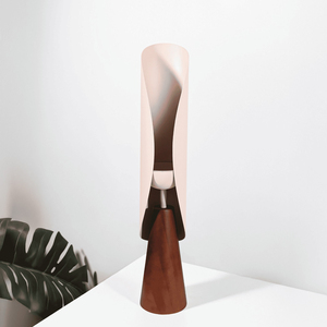 Ensemble de brûleurs Mubkhar métalliques sculpturaux alliant des boucliers incurvés élégants avec des bases en bois coniques pour une décoration de luxe et une utilisation parfumée - Product Image 3