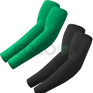Manchons de bras personnalisés OEM imprimés par sublimation, jaune fluo et noir, protection UV UPF50+, polyester/spandex, pour baseball et basketball, vente en gros - Product Image 6