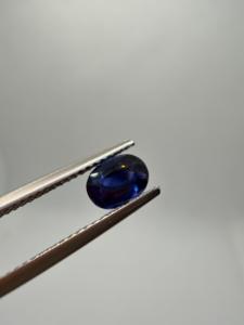 Zafiro Azul Intenso Natural Tratado Térmicamente, Corte Ovalado, 1.18CT, 7x5x4mm, Gema Preciosa Suelta Facetada, para Joyería de Ceilán - Product Image 4
